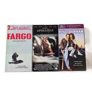 VCR Tapes - Set of Three (Fargo, Apollo 13, and Bill Durham)